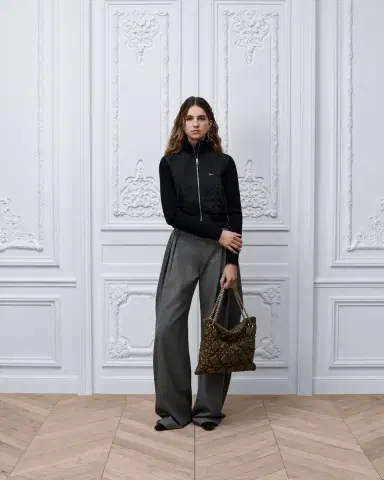 Dior Zipped Cropped Macrocannage Jacket | Thumbnail 2 Dior Zipped Cropped Macrocannage Jacket | Thumbnail 2