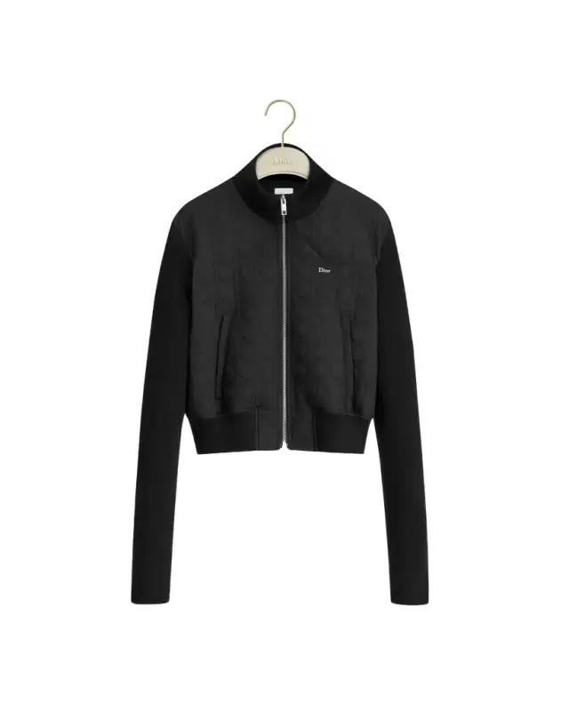 Dior Zipped Cropped Macrocannage Jacket