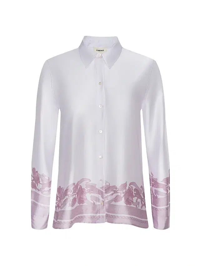 Women's Judy Scarf Satin Shirt - Mauve Multi Leopard