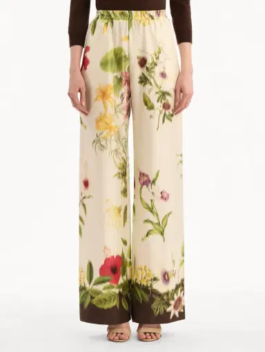 Oscar de la Renta Dominican Mixed-Floral Wide Leg Pant | Thumbnail 3 Oscar de la Renta Dominican Mixed-Floral Wide Leg Pant | Thumbnail 3