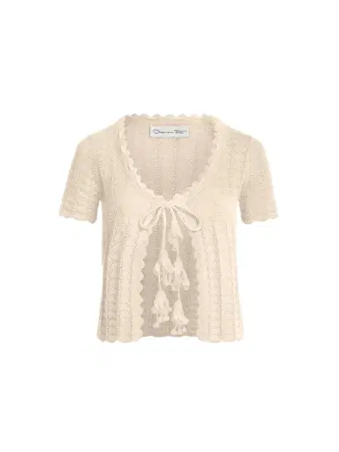 Oscar de la Renta Pointelle Weave Cardigan | Thumbnail 1 Oscar de la Renta Pointelle Weave Cardigan | Thumbnail 1