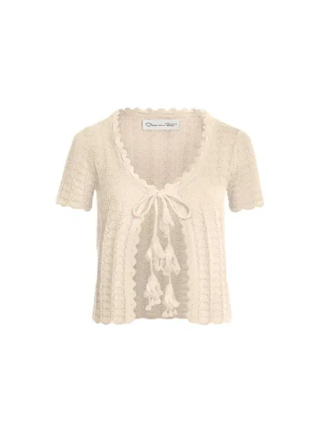 Oscar de la Renta Pointelle Weave Cardigan