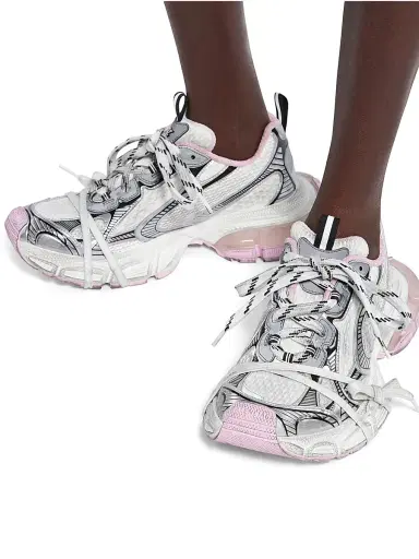 Balenciaga Women's 3XL Gel Clearsole Sneakers - White Pink Black - Size 10 | Thumbnail 6