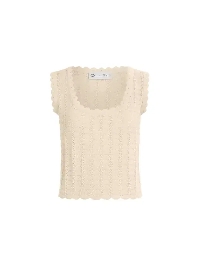 Oscar de la Renta Pointelle Weave Tank