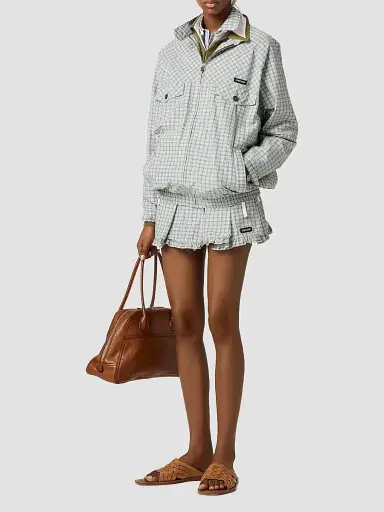 Miu Miu Women's Pleated Check Mini Skirt - Size 6 | Thumbnail 2