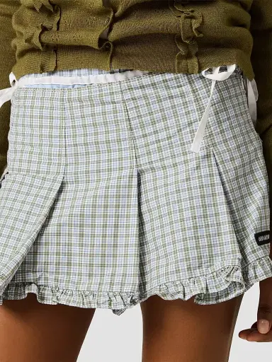 Miu Miu Women's Pleated Check Mini Skirt - Size 6 | Thumbnail 5
