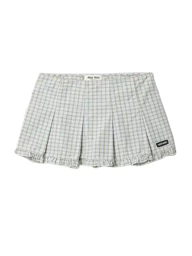 Miu Miu Women's Pleated Check Mini Skirt - Size 6 | Thumbnail 1