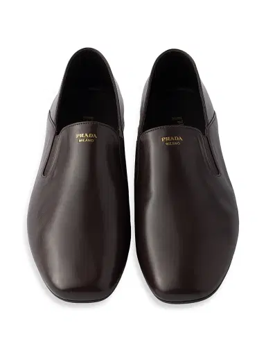 Prada Men's Leather Loafers - Brown | Thumbnail 2