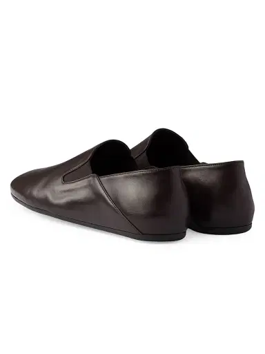 Prada Men's Leather Loafers - Brown | Thumbnail 3