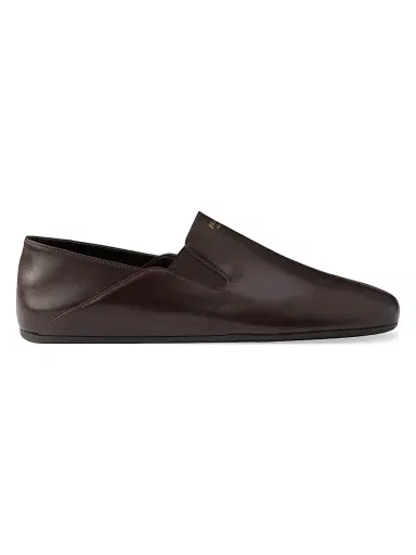 Prada Men's Leather Loafers - Brown | Thumbnail 1