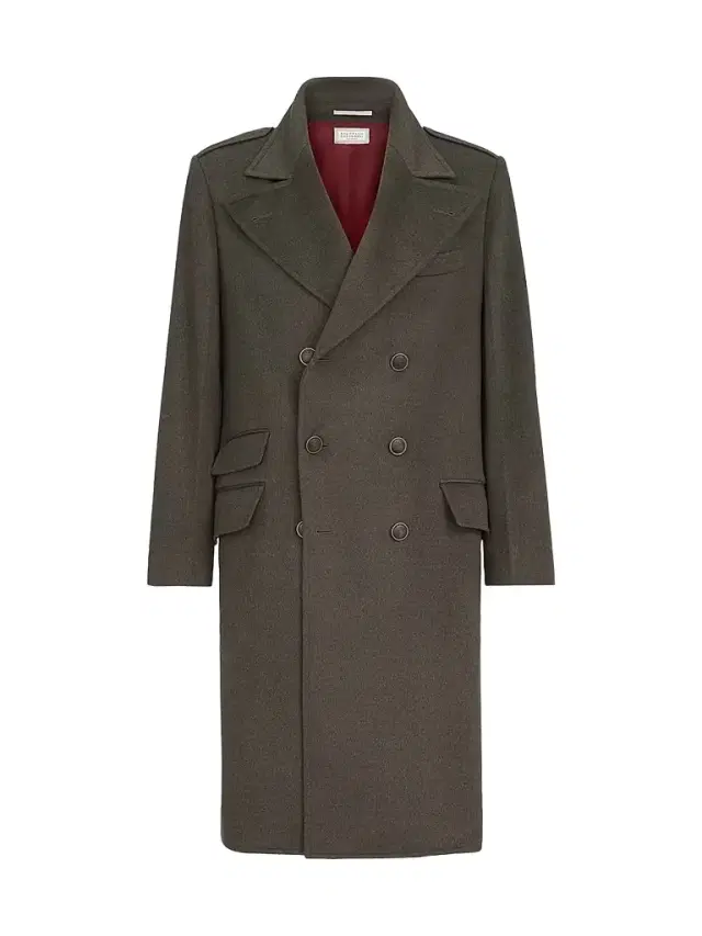 Brunello Cucinelli Men's Lightweight Virgin Wool Cloth One-and-a Half Breasted Coat