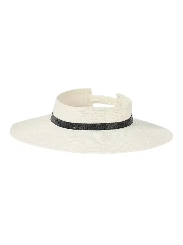 Brunello Cucinelli Women's Hemp Visor with Precious Band - White