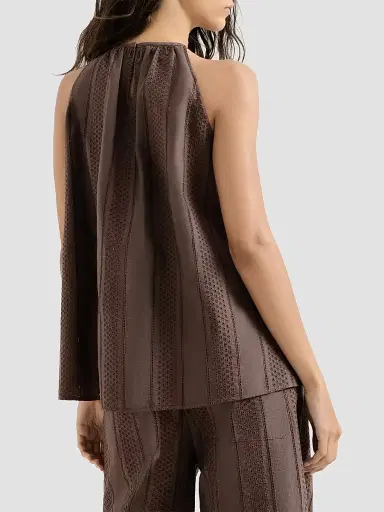 Brunello Cucinelli Women's Techno Cotton Poplin Broderie Anglaise Top | Thumbnail 3 Brunello Cucinelli Women's Techno Cotton Poplin Broderie Anglaise Top | Thumbnail 3