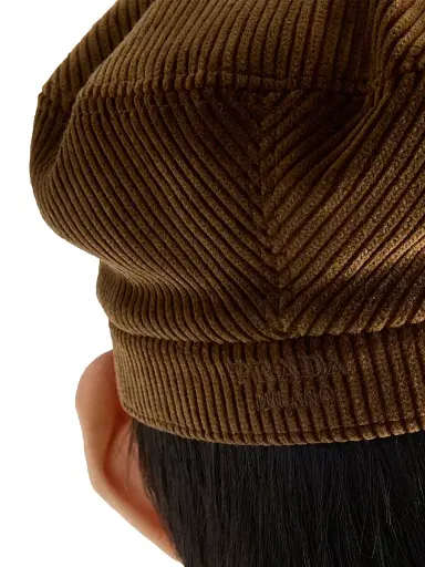 Prada Men's Corduroy Newsboy Cap - Brown - Size XL | Thumbnail 4 Prada Men's Corduroy Newsboy Cap - Brown - Size XL | Thumbnail 4