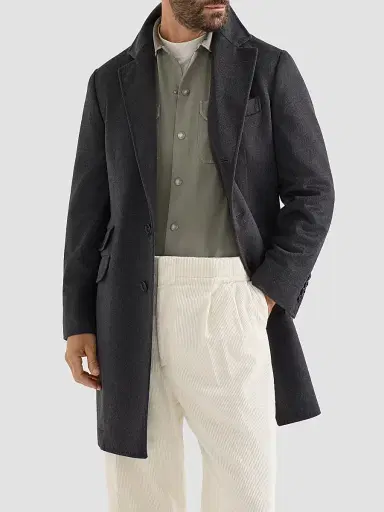 Brunello Cucinelli Men's Lightweight Virgin Wool Cloth Coat | Thumbnail 2 Brunello Cucinelli Men's Lightweight Virgin Wool Cloth Coat | Thumbnail 2