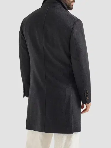 Brunello Cucinelli Men's Lightweight Virgin Wool Cloth Coat | Thumbnail 3 Brunello Cucinelli Men's Lightweight Virgin Wool Cloth Coat | Thumbnail 3