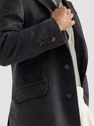 Brunello Cucinelli Men's Lightweight Virgin Wool Cloth Coat | Thumbnail 5 Brunello Cucinelli Men's Lightweight Virgin Wool Cloth Coat | Thumbnail 5