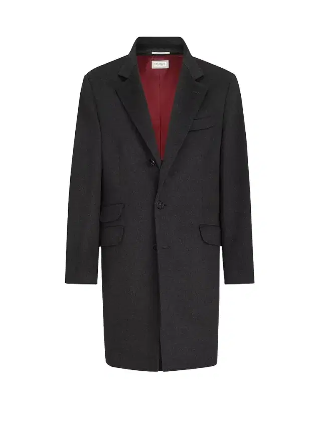 Brunello Cucinelli Men's Lightweight Virgin Wool Cloth Coat - Anthracite