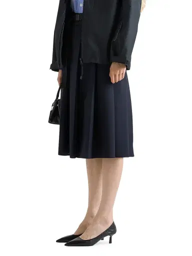 Prada Women's Hopsack and Technical Fabric Midi-Skirt - Blue | Thumbnail 2 Prada Women's Hopsack and Technical Fabric Midi-Skirt - Blue | Thumbnail 2