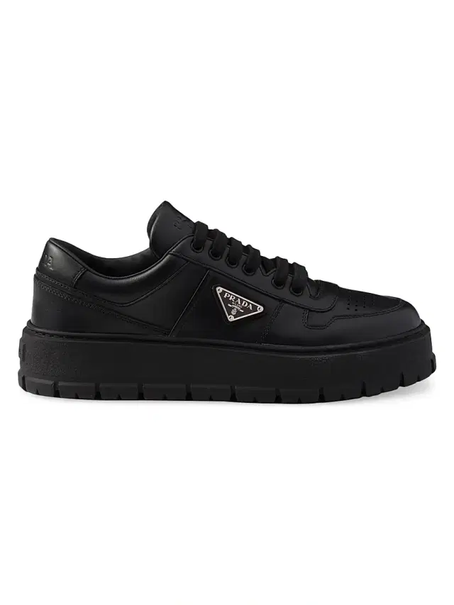 Prada Men's Leather Sneakers - Black