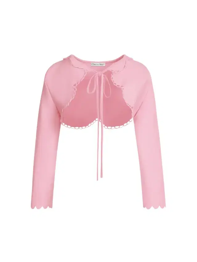 Oscar de la Renta Scallop Trim Knit Bolero