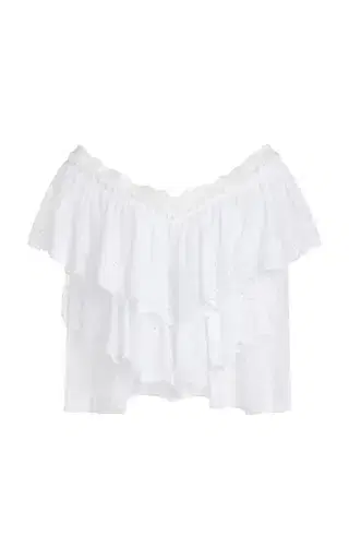 Chloé Tiered Broderie Anglaise Cotton Voile Top | Thumbnail 4