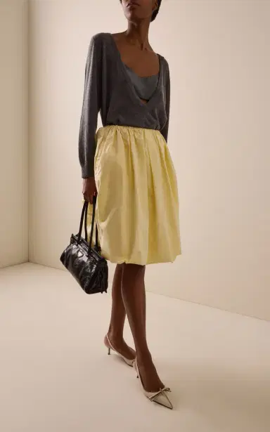 Prada Silk Taffeta Midi Skirt | Thumbnail 5