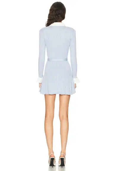 Self-Portrait Ribbed Knit Mini Dress | Thumbnail 3 Self-Portrait Ribbed Knit Mini Dress | Thumbnail 3