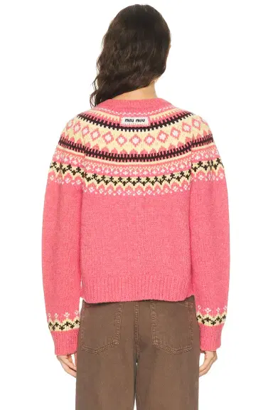 Miu Miu Wool Fairisle Sweater | Thumbnail 3 Miu Miu Wool Fairisle Sweater | Thumbnail 3