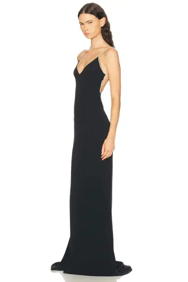 Tom Ford Crystal Chain Embroidered Satin Evening Dress | Thumbnail 2 Tom Ford Crystal Chain Embroidered Satin Evening Dress | Thumbnail 2