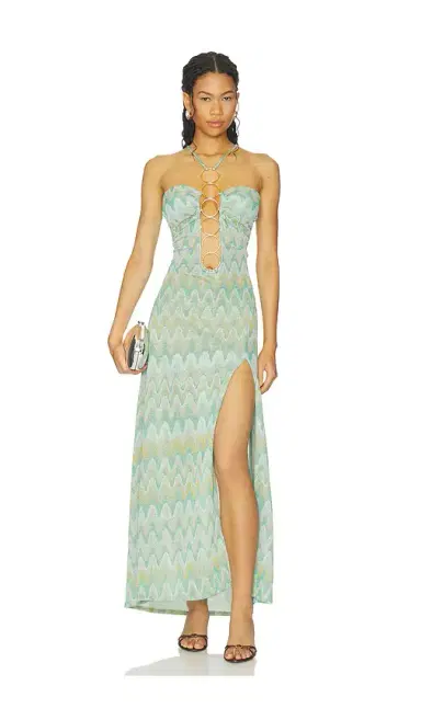 Luli Fama x REVOLVE Lucid Waters Halter Ring Long Dress | Thumbnail 1