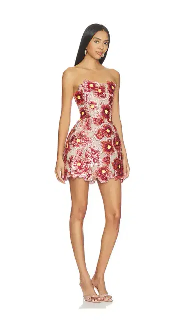 Bronx and Banco Raspberry Sequin Maraya Strapless Mini Dress | Thumbnail 2 Bronx and Banco Raspberry Sequin Maraya Strapless Mini Dress | Thumbnail 2
