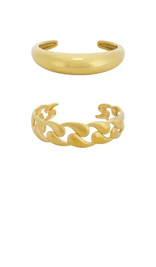 Epifene Gold Chain Arm Cuff Set Of 2