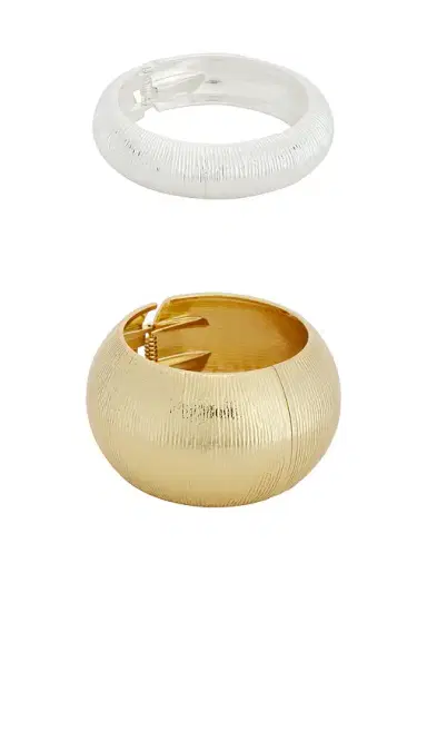 Epifene Chunky Textured Mixed Metal Bangles Set Of 2 | Thumbnail 4