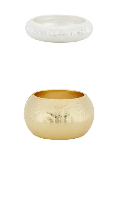 Epifene Chunky Textured Mixed Metal Bangles Set Of 2 | Thumbnail 5