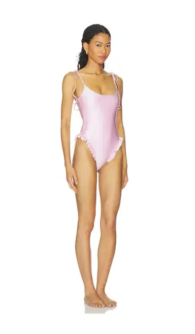 Skims Satin Swim Smocked Low Back One Piece | Thumbnail 2