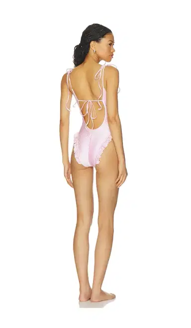 Skims Satin Swim Smocked Low Back One Piece | Thumbnail 3