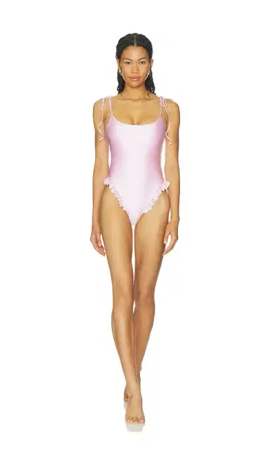 Skims Satin Swim Smocked Low Back One Piece | Thumbnail 1