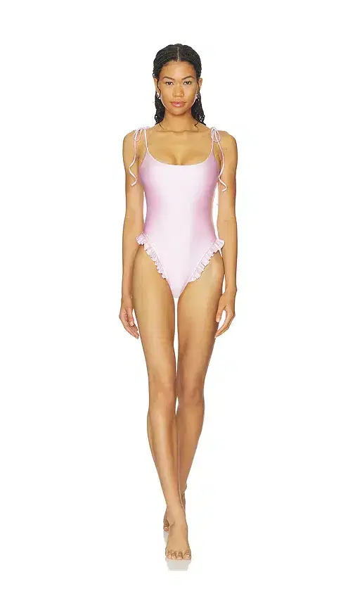 SKIMS Satin Swim Smocked Low Back One Piece