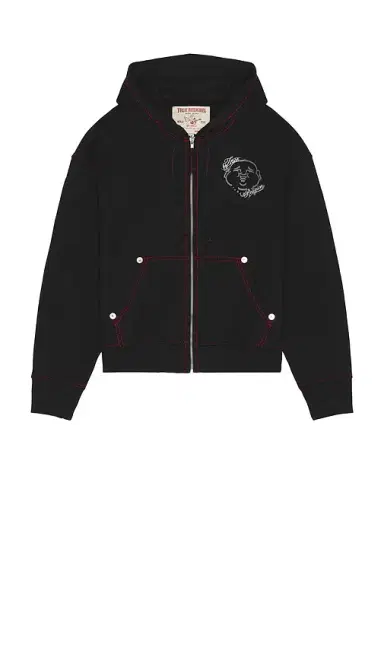 True Religion Buddha Face Big T Boxy Zip Up Hoodie | Thumbnail 5 True Religion Buddha Face Big T Boxy Zip Up Hoodie | Thumbnail 5