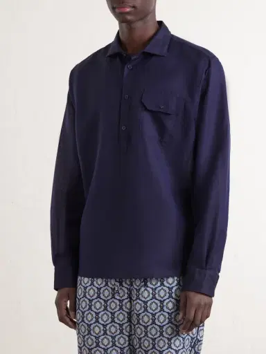 Orlebar Brown Cesare Linen and Cotton-Blend Shirt - Men | Thumbnail 3