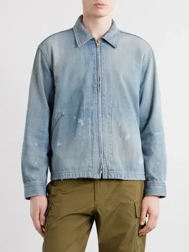 FULLCOUNT Distressed Denim Zip-Up Jacket - Men | Thumbnail 3
