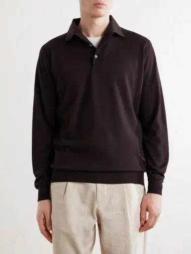 Lardini Virgin Wool Polo Sweater - Men | Thumbnail 3 Lardini Virgin Wool Polo Sweater - Men | Thumbnail 3