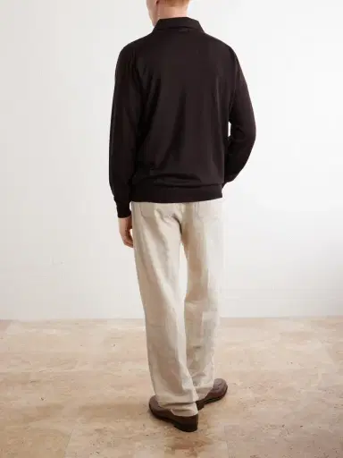 Lardini Virgin Wool Polo Sweater - Men | Thumbnail 4 Lardini Virgin Wool Polo Sweater - Men | Thumbnail 4
