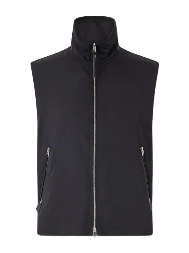 Tom Ford Peach Touch Leather-Trimmed Poplin Gilet - Men