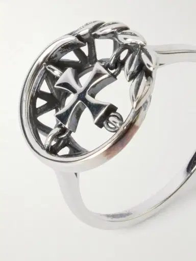 Enfants Riches Déprimés Wreath Cross Sterling Silver Ring - Men | Thumbnail 4 Enfants Riches Déprimés Wreath Cross Sterling Silver Ring - Men | Thumbnail 4
