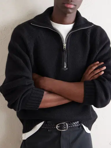 Tom Ford Wool and Cashmere-Blend Half-Zip Sweater - Men | Thumbnail 5 Tom Ford Wool and Cashmere-Blend Half-Zip Sweater - Men | Thumbnail 5