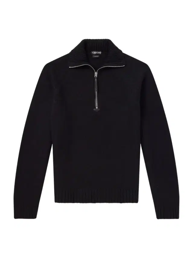 Tom Ford Wool and Cashmere-Blend Half-Zip Sweater - Men