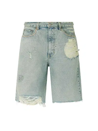 Paly Hollywood Good Good Times Distressed Denim Shorts - Men | Thumbnail 1 Paly Hollywood Good Good Times Distressed Denim Shorts - Men | Thumbnail 1