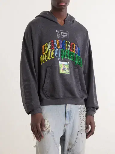 Paly Hollywood Bobby Driscoll Embroidered Printed Cotton-Blend Jersey Hoodie - Men | Thumbnail 3 Paly Hollywood Bobby Driscoll Embroidered Printed Cotton-Blend Jersey Hoodie - Men | Thumbnail 3